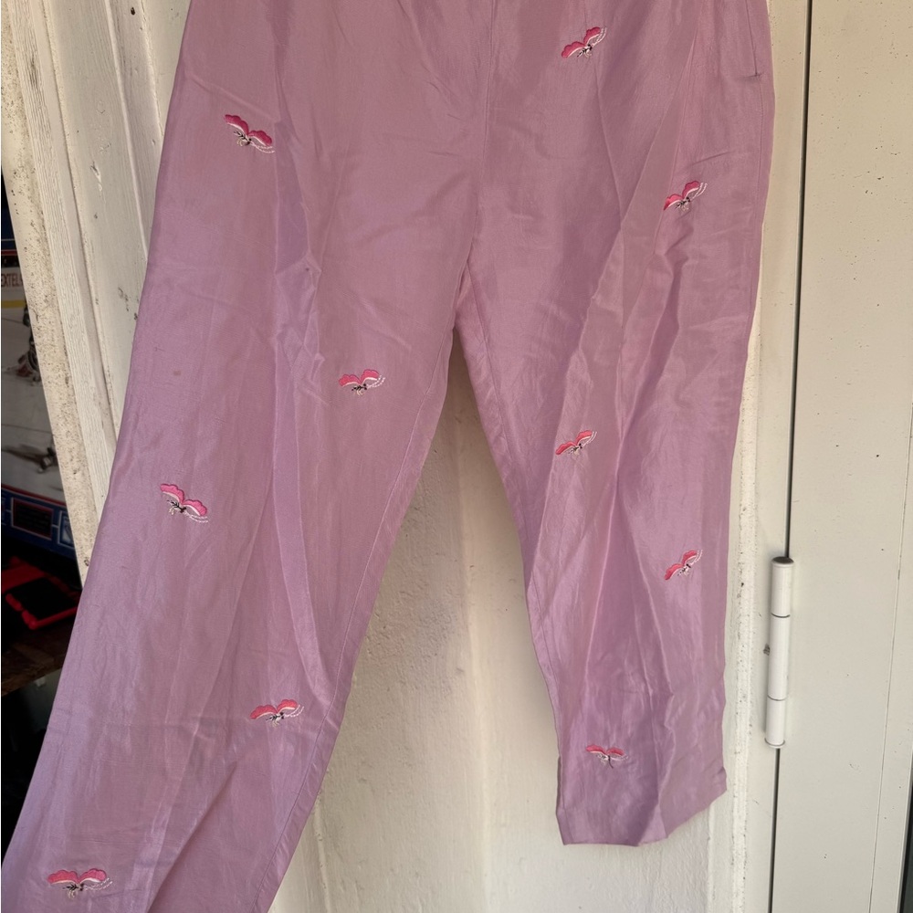 Tibi Light Pink Silk pants.